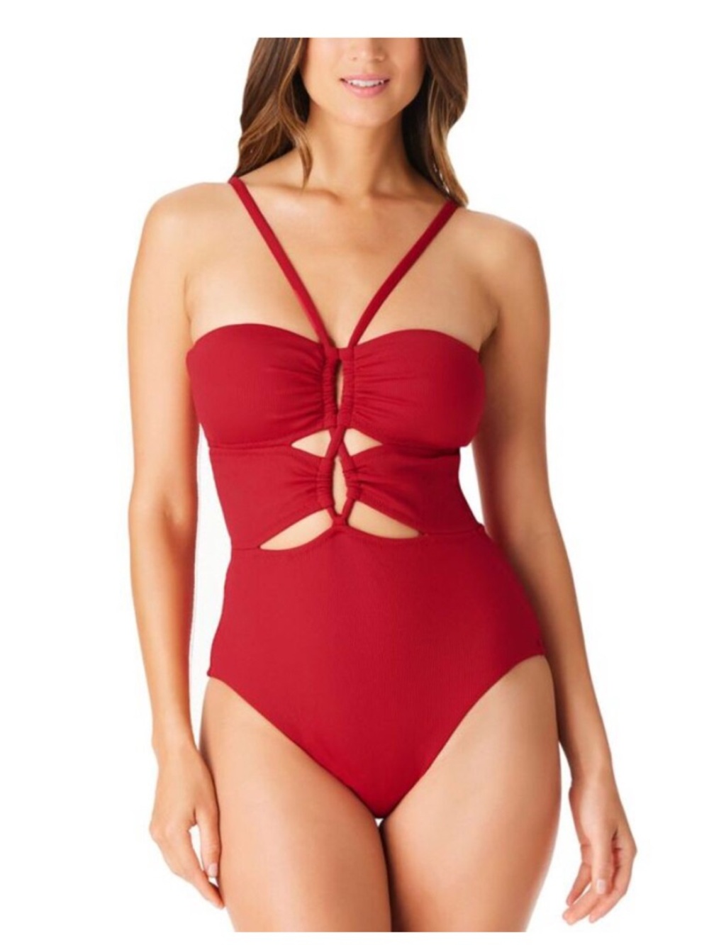 NWT Bar III Pucker Up Keyhole One-Piece Swimsuit Sz M